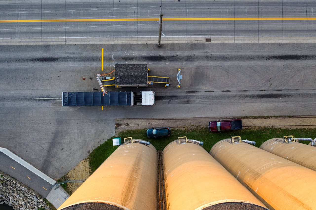 coal silos and truck