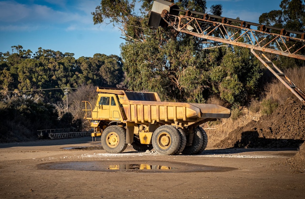 dump truck on a construction site